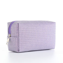 Косметичка на молнии женская, с подкладом, маленькая, сиреневая
