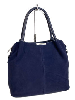 Женская сумка из искусственной кожи и натуральной замши, цвет синий