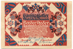 Банкнота 50 геллеров 1920 года Австрия  Фордерштойдер (нотгельд)