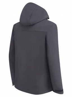 Ветровка мужская софтшелл виндстоппер с капюшоном спортивная темно-серого цвета 9615_1TC