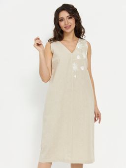 из 100% льна премиального качества. Сарафан Брайтон бежевый