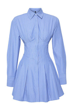 TRENDYOLMILLA Siyah Korse Detayl? Poplin K?sa Elbise TPRAW25EL00108 фото 6