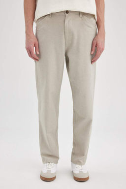 Брюки прямого кроя из смесового льна Relax Fit - Defacto фото 6