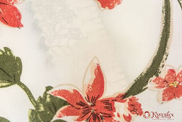 Штапель Цветочные тропики на белом, ш.1.42м, вискоза-100%, 110гр/м.кв - Купава фото 3