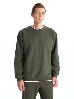 Bisiklet Yaka Uzun Kollu Erkek Sweatshirt