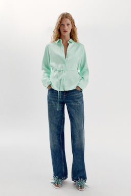 CAMISA SATINADA LAZO ESPALDA / Menta