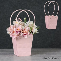 Цена за 10 шт. Пакет для цветов 13х9,5х15см / GYH22125-15 /уп 10/500/персиковый