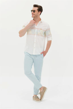 Рубашка мужская U.S. Polo Assn с длинным рукавом кремовая  фото 8