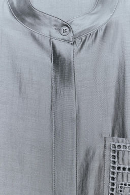 CAMISA BOLSILLO BORDADO ZW COLLECTION / Gris azul