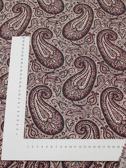 Импорт. хлопок Крупные огурцы цв.серый/бордовый/молочный, ш.1.45м, хлопок-100%, 100гр/м.кв - Купава фото 3