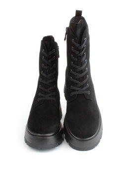 04-M3-1376 BLACK Ботинки зимние женские (натуральная замша, натуральный мех)