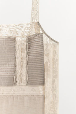 PLEATED LACE STRAPPY DRESS - Zara фото 9