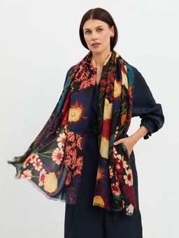 Большой, мягкий, тонкий и очень нежный двусторонний палантин с рисунком. - Tantino фото 21