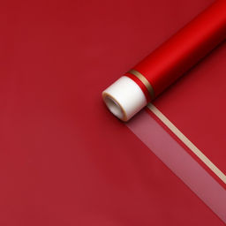 Плёнка для цветов, красный с золотым, 58 см×10 м