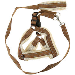 Поводок для собаки 115х2см со шлейкой, полиэстер, цвета микс (Китай)