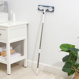 Окномойка бабочка, стальная телескопическая ручка, микрофибра, поворот на 180°, 27×7×114(137) см