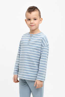 КР 302452/пыльно-синий,полоска к472, джемпер