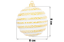 Набор 6 новогодних шаров 8*8 см Золотой винтаж шампань с эффектом старины - Elan gallery фото 2