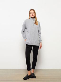 Dik Yaka D?z Uzun Kollu Kad?n Pijama ?st