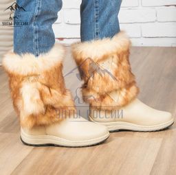 Сапоги Унты натуральная кожа,натуральная овчина, литая подошва