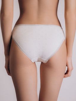 Трусы Indefini белые с кружевом хлопок с эластаном  фото 3