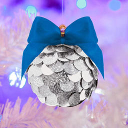 Ёлочный шар с пайетками «Новый год!», серебряный, набор для творчества