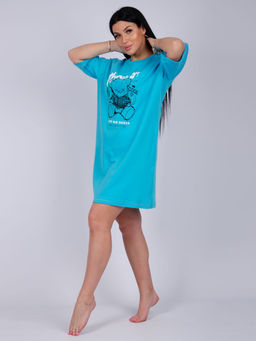 Сорочка "Беверли" бирюза, интерлок пенье