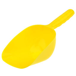 Совок для сыпучих продуктов пластмассовый, 0,6л, 30х10,5х7,5см, с мерной шкалой, цвета в ассортименте: белый, желтый (Китай)