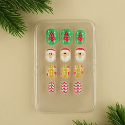 Цена за 2 шт. Детские накладные ногти на новый год «Сказка», 12 шт