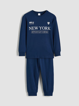 New York Bask?l? Erkek ?ocuk Pijama Tak?m?