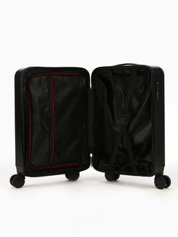 Чемодан на колёсах маленький 44 л (S), на молнии, кодовый замок, 4 колеса, чёрный