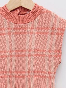 Bisiklet Yaka Ekose Desenli K?z Bebek Triko S?veter - Waikiki фото 3