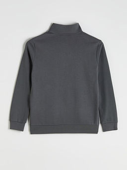 Dik Yaka Uzun Kollu Erkek Fermuarl? Sweatshirt