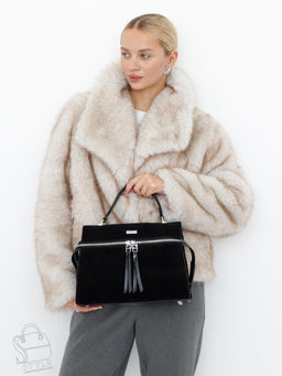 Сумка женская кожаная 9675MSS black Velina Fabbiano-Safenta в Новосибирске