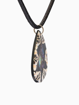 Кулон «Капля», 25.5 см, ракушка, чёрно-белый