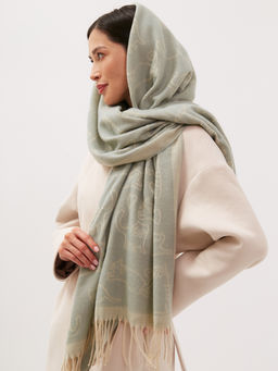 В составе шерсть. Большой теплый двусторонний палантин - Tantino фото 6