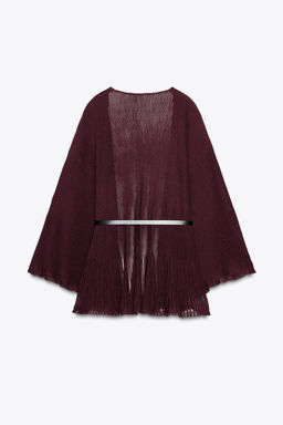 RIB KNIT CARDIGAN WITH BELT - Zara фото 7