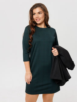 Платье женское П-176 (жаккард принт) Тёмно-серая ёлочка