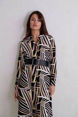 Платье-рубашка с английским воротником принт - Martichelli фото 41