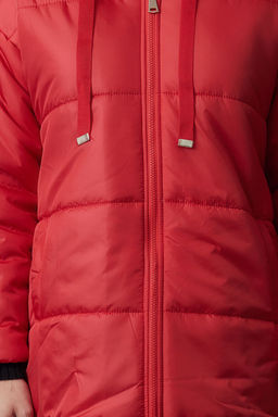 TRENDYOLMILLA Siyah Kapusonlu Su Itici Uzun Sisme Mont TWOAW24MO00136  фото 4