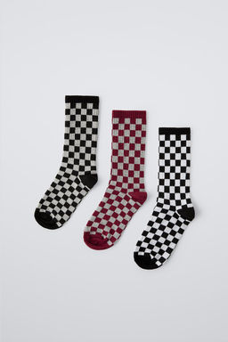 3-PACK OF CHECKERBOARD LONG SOCKS - Zara фото 3