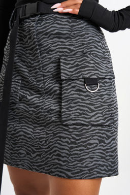 Юбка трикотажная с принтом "зебра"