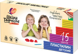 Пластилин ШКОЛА ТВОРЧЕСТВА матовый, 15 цветов, 300 г, со стеком - Луч фото 2