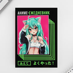 Ежедневник А5, 160 л. Мягкая обложка Аниме девочка - Artfox фото 7