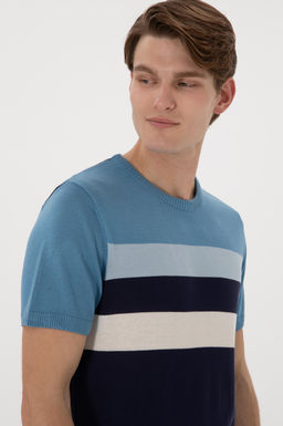Erkek Slim Fit Bisiklet Yaka Lacivert Ti__rt Sepette S_rpriz _ndirim - U.s. polo assn фото 2