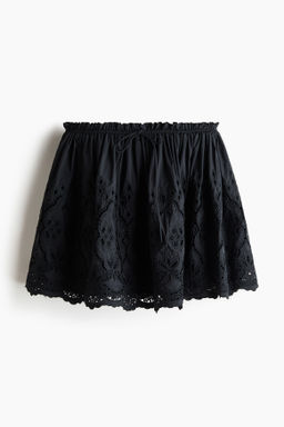Falda en bordado ingl?s con cord?n de ajuste