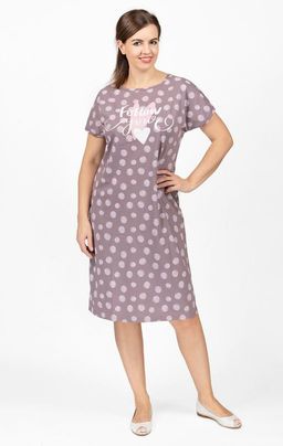 Платье трикотажное, принт, кофе (608-1)