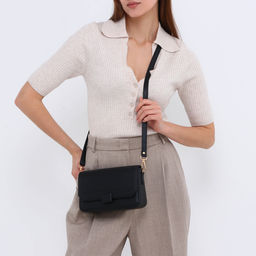 Сумка женская мессенджер на магните, 20×7×12 см, чёрная