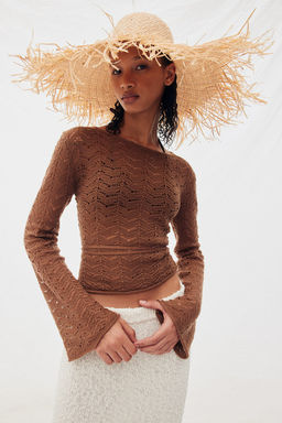 Top en punto pointelle con espalda descubierta - H&m фото 3