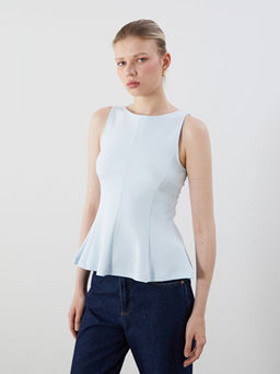 Kay?k Yaka Peplum Bluz